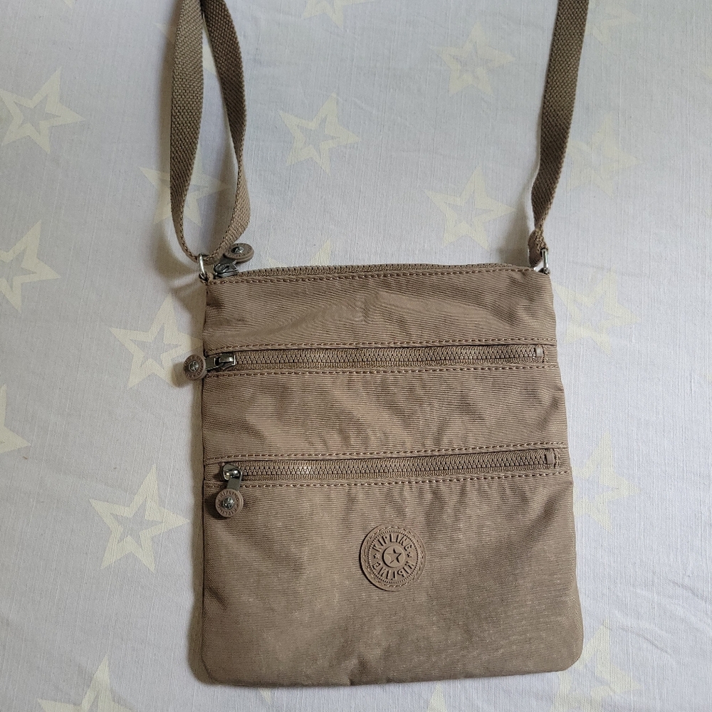 Kipling Keiko Stone Beige Nylon Crossbody Bag No Key Chain
